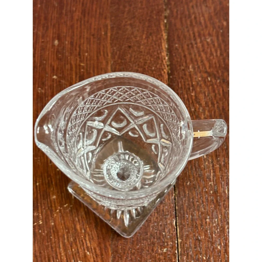 Imperial Glass Cape Cod Clear Pressed Glass Creamer and Sugar Bowl Set Vintage